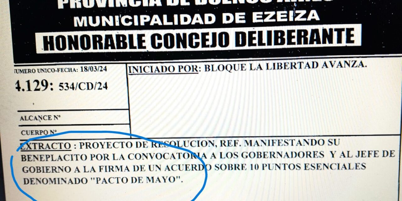 SE ARCHIVA EL PACTO DE MAYO EN EZEIZA