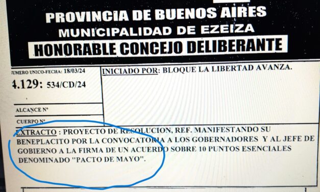 SE ARCHIVA EL PACTO DE MAYO EN EZEIZA
